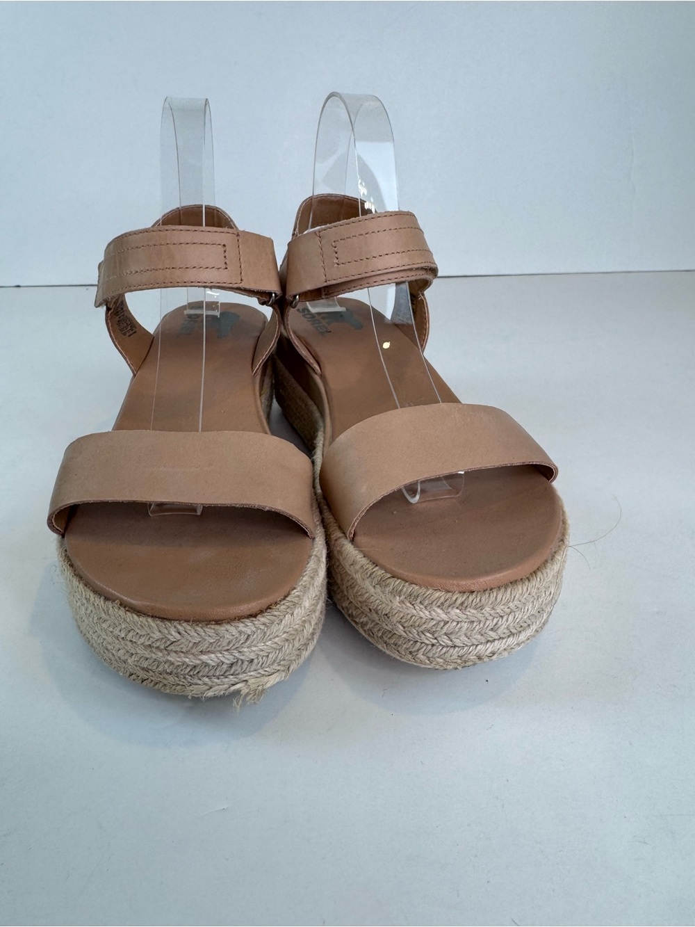 Sorel Cameron Flatform sandals Tan Leather Espadrille size 8 - Picture 3 of 13